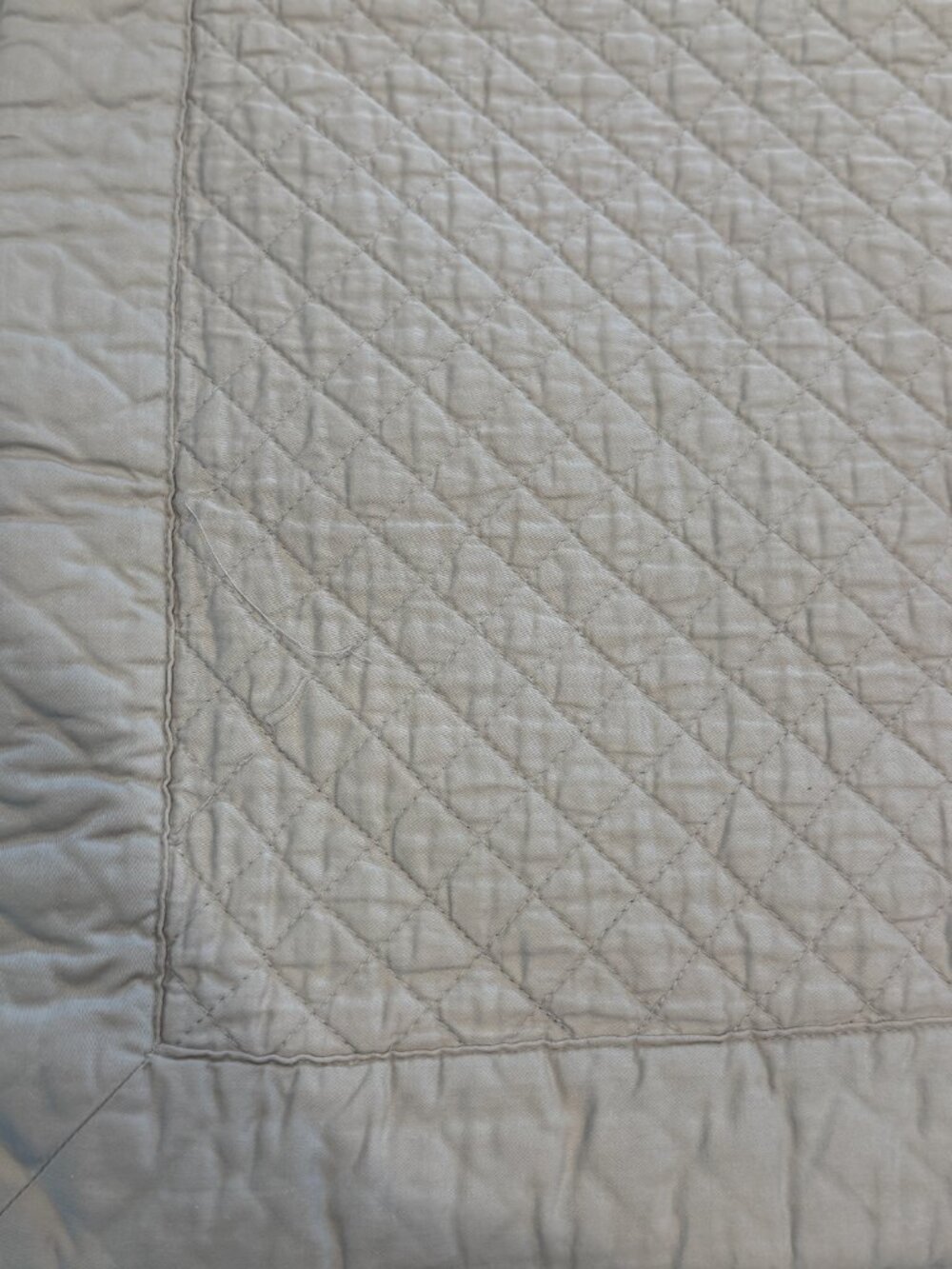 Ralph Lauren Home Taupe Quilted Euro Sham Cotton Diamond Stitch Pillow Cover - Picture 3 of 7
